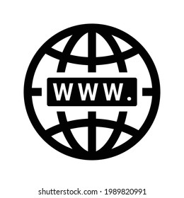 Domain, internet, web icon. Black design vector.