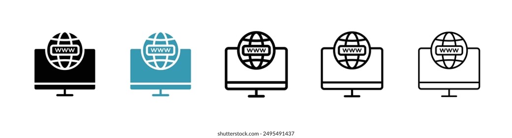 Domain line icon vector set.