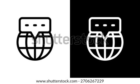 Domain Name With Icon Set Design
