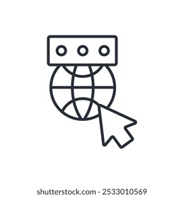 ícone de nome de domínio. vetor.Editável símbolo de estilo traço.linear para usar web design,ilustração logo.Symbol.