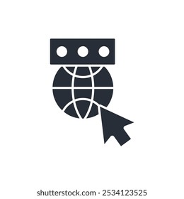 ícone de nome de domínio. vetor.Editável símbolo de estilo traço.linear para usar web design,ilustração logo.Symbol.