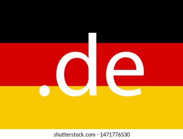 Domain name on background Germany flag colors