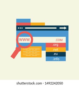 Domain Name Registration concept - Illustration