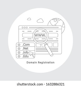 Domain Name Registration concept Vector illustration