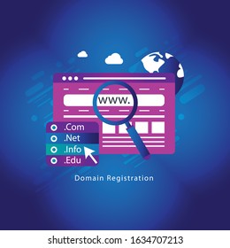 Domain Name Registration concept Vector illustration