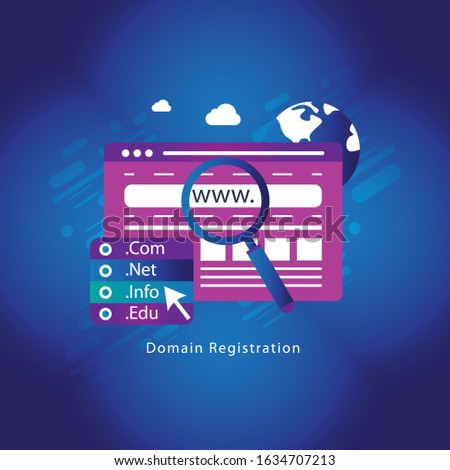 Domain Name Registration concept Vector illustration