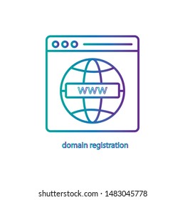 Domain name registration flat icon, web and seo concept