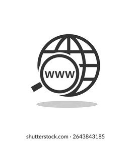 Ícone Registro de Nome de Domínio com shadow