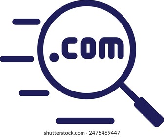 domain name search in SEO icon flat style with blue color