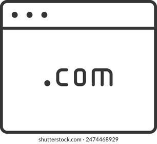 Domain name in SEO icon thin outline style detailed