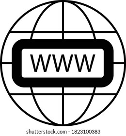  Domain Name Server Sign, Data Center and Web Hosting Symbol on White background, Internet Services concept Vector Glyph Icon design, World Wide Web Design,