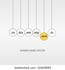 Domain name services web logo and icon, concept elements design for business, marketing, web, mobile app. Creative idea  development vector illustration.