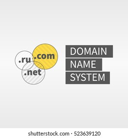 Domain name services web logo and icon, concept elements design for business, marketing, web, mobile app. Creative idea  development vector illustration.