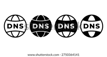 Domain Name System Icons Set Vector Illustration Design