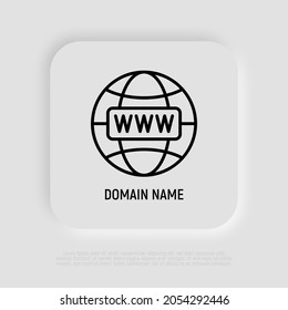 Domain-Name Thin Line-Symbol. Moderne Vektorgrafik.