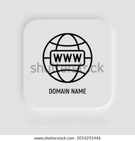 Domain name thin line icon. Modern vector illustration.