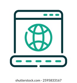 Domain Name With Two Color Style Icon Vector