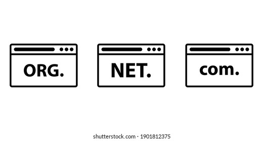 Domain names in browser. Web icon
