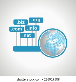 Domain names. Icon design element vector illustration.