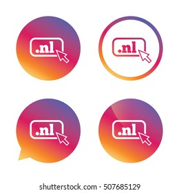 Domain NL sign icon. Top-level internet domain.