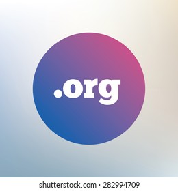 Domain ORG sign icon. Top-level internet domain symbol. Icon on blurred background. Vector