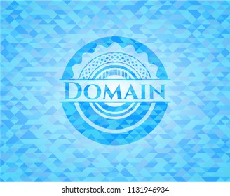 Domain realistic sky blue mosaic emblem