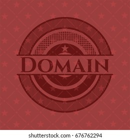 Domain red emblem. Retro