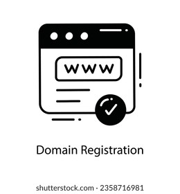 Domain Registration doodle Icon Design illustration. Marketing Symbol on White background EPS 10 File