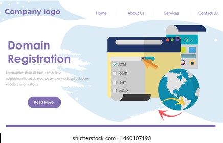 domain registration flat design website template easy to use Modern flat design.Vector illustration. EPS 10 