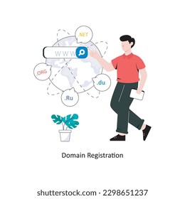 Domain Registration Flat Style Design Vector illustration. Stock illustration