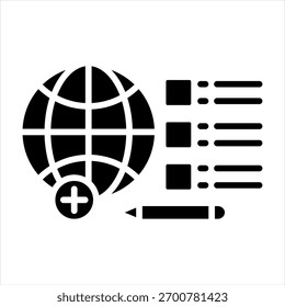 Ilustração do vetor de ícone de glifo de registro de domínio