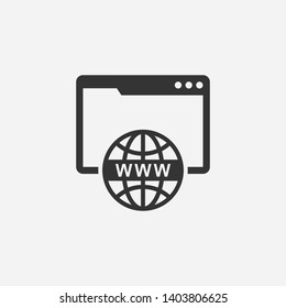 Domain registration icon concept vector illustration. Domain auction icon.