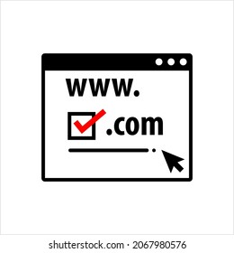 Domain Registration Icon, Web Hosting Service Registration Vector Art Illustration