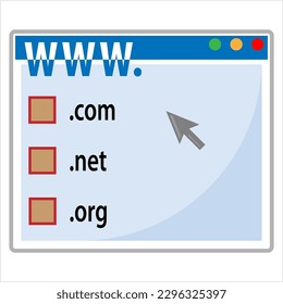 Icono de registro de dominio, Ilustración de arte de vectores de registro de servicios de hospedaje web
