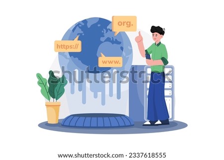 Domain Registration Illustration concept on white background
