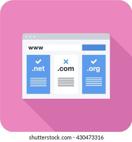 Domain Registration Long Shadow Icon
