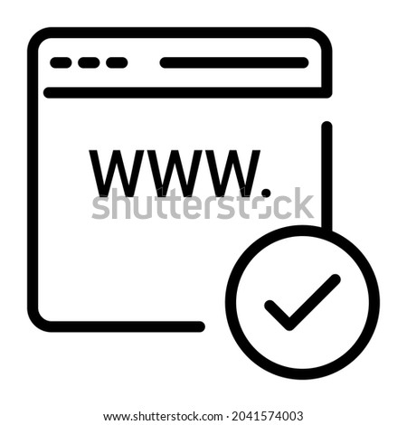 domain registration outline design, SEO and web flat design for mobile concepts and web apps. Collection of modern infographic logo and pictogram.