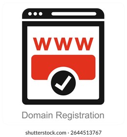 Domain Registration vector icon concept design