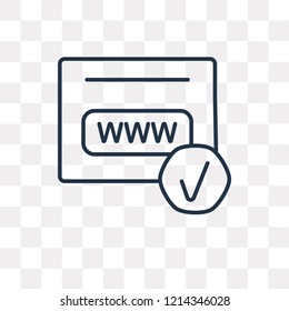 Domain registration vector outline icon isolated on transparent background, high quality linear Domain registration transparency concept can be used web and mobile