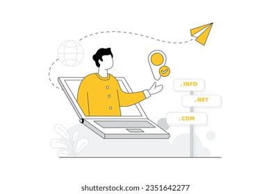 Domain Registration Vectors Illustration Flat