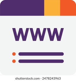 Domain Registration website Icon Vector Flat Illustration