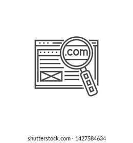 Domain Related Vector Thin Line Icon. Isolated on White Background. Editable Stroke. Vector Illustration.