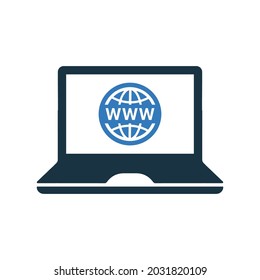 Domain, server, www icon. Simple vector design.