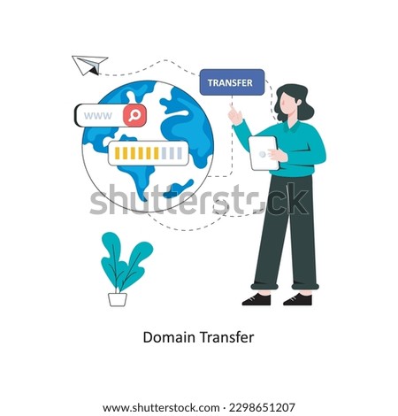 Domain Transfer Flat Style Design Vector illustration. Stock illustration
