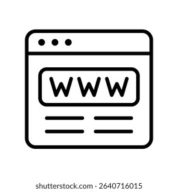 Domain Vector for Website Address and Hosting Identity. URL registration concept, digital presence illustration