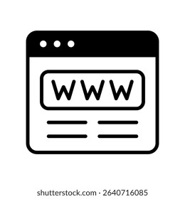 Domain Vector for Website Address and Hosting Identity. URL registration concept, digital presence illustration