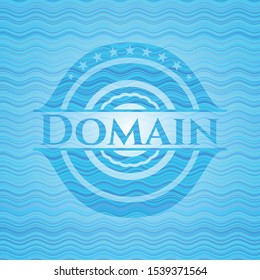 Domain water wave representation style emblem. Vector Illustration. Detailed.
