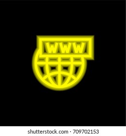 Domain yellow glowing neon ui ux icon. Glowing sign logo vector