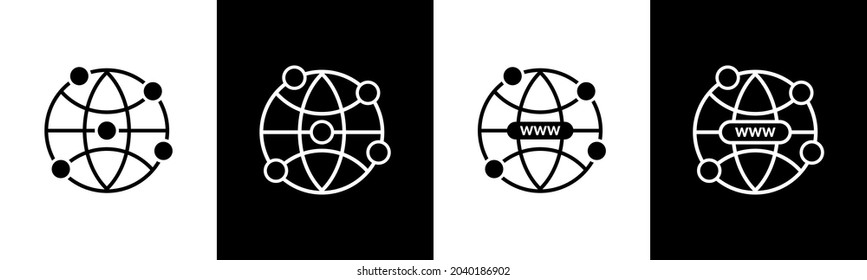 Domains icon set. Vector illustration.