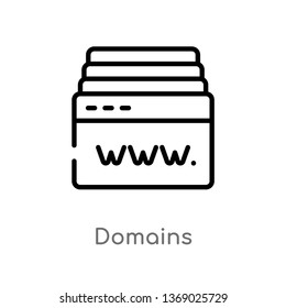 domains vector line icon. Simple element illustration. domains outline icon from web hosting concept. Can be used for web and mobile